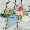 Flores decorativas toque real seda cravo ramo simulação falso festa decoração professores dia das mães presente buquê de flores