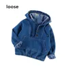 Sweats à capuche Sweatshirts bébé garçons sweat à capuche 2023 printemps automne enfants lâche Demin manteau couleur unie hauts vêtements décontractés 231110