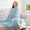 Decken Inya Home Überwurfdecke für Couch, Sofa, Bett, dekorativ gestrickt mit Quasten, weich, leicht, gemütlich, strukturiert, 231102