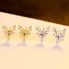 2024 Winter New Christmas Deer s925 Silver Stud Earrings Jewelry Fashion Women Plated 18k Gold Deer Head Earrings for Women Creative Christmas Gift Souvenir SPC