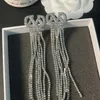 Orecchini pendenti con catena di diamanti placcati in argento 925 Boutique di moda nuovi gioielli di design Design natalizio per orecchini con ciondolo regalo d'amore romantico da donna
