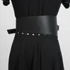 Ремни с поясом, роскошный дизайнерский винтажный широкий корсет из искусственной кожи, пояс Y2k, женское платье
