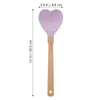 Spoons Silicone Heart Shaped Spoon Cook Supply Cocktail Mixing Tool Wood Convenient Soup Cooking Home Tools