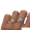 Ringe Real 925Sier Adjust Slider Thin Micro Pave Cz Turquoises Stone Sier Chain Delicate Quaste Drop Ring Delivery Je Dhgarden Dhh7O