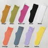 Women Socks 5pairs Japanese Loose High School Girls Harajuku Long Cute Solid Colors Knitting Striped Cotton Women's Sock