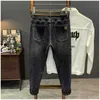 Men's Jeans designer High end printed jeans, men's trendy micro Harlan pants, slim fitting and versatile, new tapered leggings for autumn 2023 C0VN