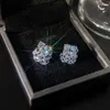 Pendientes de tuerca de circonio cuadrado de lujo para hombres y mujeres, accesorios clásicos 3D de cristal brillante para las orejas, joyería con aguja de plata S925