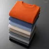Erkek Sweaters 2023 Erkekler O yaka kazak Saf Yün Sweater Sade Renk Örgü Günlük İş Çok Renk