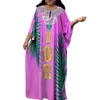 Ethnic Clothing Sequin Print Loose Gown With Headscarf Abaya Muslim Dubai Turkey Islam Maxi Dress Kaftan African Dresses Abayas For Women