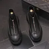 Estilo europeu sapatos de plataforma de luxo apartamentos botas de tornozelo mid-top sapatos de alta qualidade dos homens sapatos de moda macia