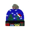 Bérets Mode Chapeaux De Noël À La Mode Avec LED Light Up Bonnet Pull Chapeau Hiver Flocon De Neige