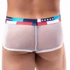 Caleçon Sexy Hommes Sous-Vêtements Transparent Mesh Boxers Shorts Homme Respirant Taille Basse U Poche Convexe Cueca Ropa Intérieur Hombre