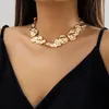 Choker Salircon Gothic Onregelmatige Vloeibare Metalen Korte Sleutelbeenketting Vrouwen Punk Esthetiek Geometrische Blok Trend Sieraden