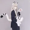 Trajes de gato inverno quente para mulheres meninas novos animais tigre patas headwear faixa de cabelo cauda luvas cosplay presentes de festa de halloween