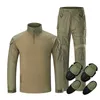 Outdoor jagen schiet shirt set gevechtskleding uniform tactische bdu set leger vecht kleding camouflagekleding met elleboog en knie pads no05-015d