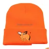 Berets Pochita Beanie Hat Embroidery Cartoon Cute Knitted Hats Chainsaw Dog Skl Cap Drop Delivery Fashion Accessories Scarves Gloves Dh5Oa