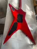 Customized 6-String Electric Guitar, Texture Veneer, Red Transparent Color