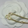 2023 Naszyjnik dla kobiet stadnina luksusowy złoty kształt serca perłowy kryształowy złoto podwójna liter 925s srebrna biżuteria klasyka 13