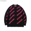 SWEATER BALENCAIIGA SWEATRES WYSOKIEJ WYSOKIEJ WYBÓR Paris Etykieta Paris Family Growid Doster -Way Bullet Letter Jacquard Loose Lose Men's Knitted Domisd 1 Lupy