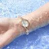 Horloges WEDERGEBOORTE Rose Gold Dames Horloges Voor Dames Pols Quartz Dropship Luxe roestvrijstalen band armbandhorloge