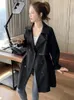 Women's Trench Coats Coat Women Mid Length Korean Version Versatile Loose Fitting Suit Collar Casual Top Temperament Overcoat