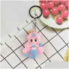 Konst och hantverk Keychains Mermaid Princess Doll Key Creative Bag Pluge Plastic Car Drop Delivery Home Garden DHE5X