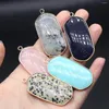 Colares de pingente de pedra natural quartzs pingentes oval banhado a ouro opala labradorite para fazer jóias diy colar feminino artesanato