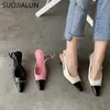 Suojialun Spring Brand Women Sandals Sandal Fashion Big Bow-Knot Ladies Slingback Shoes Thin High Heel Pumps 230403 450