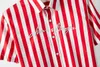 Camicie casual da uomo Gioielli di lusso di alta qualità Camicia estiva a righe verticali maniche corte abbottonatura a righe color block