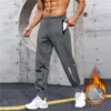 Calças masculinas outono e inverno homens velo esportes correndo exercício fitness jogging calça casual quente masculino