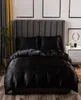 Lyxbäddar Set King Size Black Satin Silk Comforter Bed Home Textil Queen Size Däcke Cover Cy2005196272250