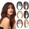 Frange SHANGZI faux cheveux synthétiques Extension de cheveux fausse frange pince naturelle sur frange brun clair haute température 231102