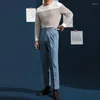 Men's Suits Autumn Formal Trousers Men's Brand Fashion Solid Color Suit Pants Casual Loose High Waist Quality Pants/Male A19