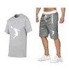 Survêtements pour hommes Summe Mannen Merk Sportkleding Shorts Set Korte Mouw Ademend Tshirt En Casual Wear Basketbal Trainingspak 230403