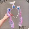 Arts And Crafts Bandanas Mermaid Hair Headbands Kids Accessoriesrainbow Hairbands Headdress Tail Party Shell Headpieces Pearl Headba Dhv2K