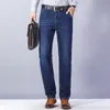 Mäns jeans Business Casual Style Men's Denim Casual Set Black Blue Pants Stretch Men's Jeans 230403