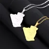 Collane a ciondolo in acciaio inossidabile europeo e americano collana di città algerina con mappa