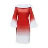 Casual Dresses Women Dress Fashion One Shoulder Bodycon Autumn Winter Ladies Contrast Long Sleeve Christmas Party Temperament Slim