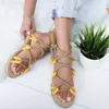 Sandálias Mulher confortável Cordas de corda sapatos casuais trançados com criatividade tradicional Flats de moda Mulheres de sandália Summer Summer Beach Shoes 230403