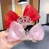 Haarschmuck Prinzessin Krone Karte Mädchen Schleife Haarnadel Baby Dreidimensionaler Netzkopfschmuck Little