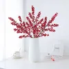 Decorative Flowers 3pcs Red Berry Simulation Plant Artificial For Home Party Display Garden Decoration Year Fake Flores Branch