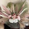 装飾的な花d-seven人工花温かいトープヌードバラdiy diyウェディングブーケセンターピースアレンジメントケーキのための茎