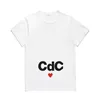 Desigers Mens T Shirt CDG Haft Red Heart Commes Des Shirt Bawełniane oddychające Tshirty Krótkie rękawie mężczyźni Kobiety Pullower luźne przyczynę zużycie odzieży sportowej