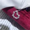 Queen Heart Chocker Necklace 925 Sterling Silver Diamond Wedding Engagement Pendants Necklace For Women Bridal Party Jewelry