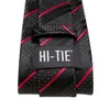 Bow Ties Black Red Rands Silk Wedding Tie för män Handky manschettknappar Män slips Fashion Business Party Dropshiping Hi-Tie Designer 231102