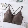 Camisoles réservoirs sous-vêtements soutiens-gorge en Nylon col en v enveloppé poitrine maison femme