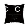 Cushion/Decorative Pillow Square Cushion Designer Decorative Letter Luxurys Designers Cotton Fashion Soft Living Room D2110125Z Drop Dh4Rk