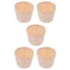 Conjuntos de louça 5 pcs tecido flor cesta de armazenamento de bambu pequeno presente recipiente de frutas tecelagem pão