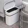 Waste Bins 14L Bathroom Waste Bins Press type trash can with cover household waterproof cleaning storage box kitchen trash can paper basket 231102