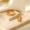 Hoop kolczyki Huggie 18K Gold Stated Stael Stael INS Minimalistyczna metalowa biżuteria podwójnie warstwy okrągły kolczyk w kształcie c w kształcie c w kształcie Cophoopa odet22